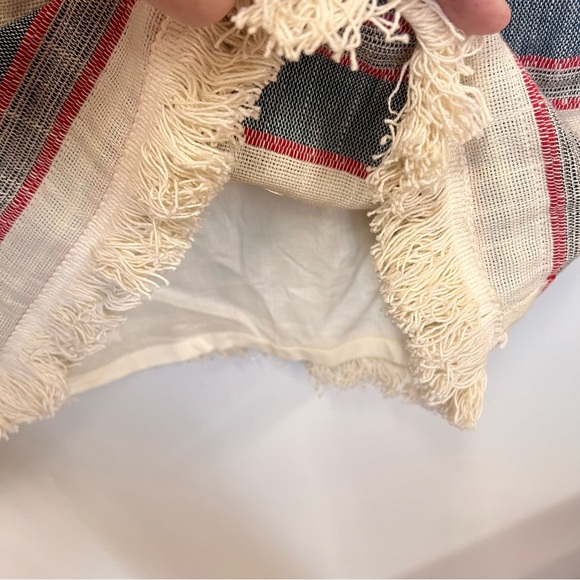 Chelsea & Theodore Striped Shift Fringe Hem Dress size 12 - Picture 8 of 11